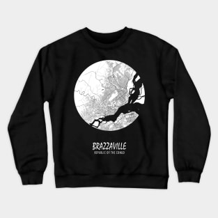 Brazzaville, Republic of the Congo City Map - Full Moon Crewneck Sweatshirt